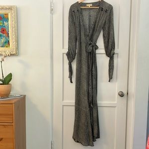 Natalie Martin long sleeve Kate wrap dress in 100% silk.